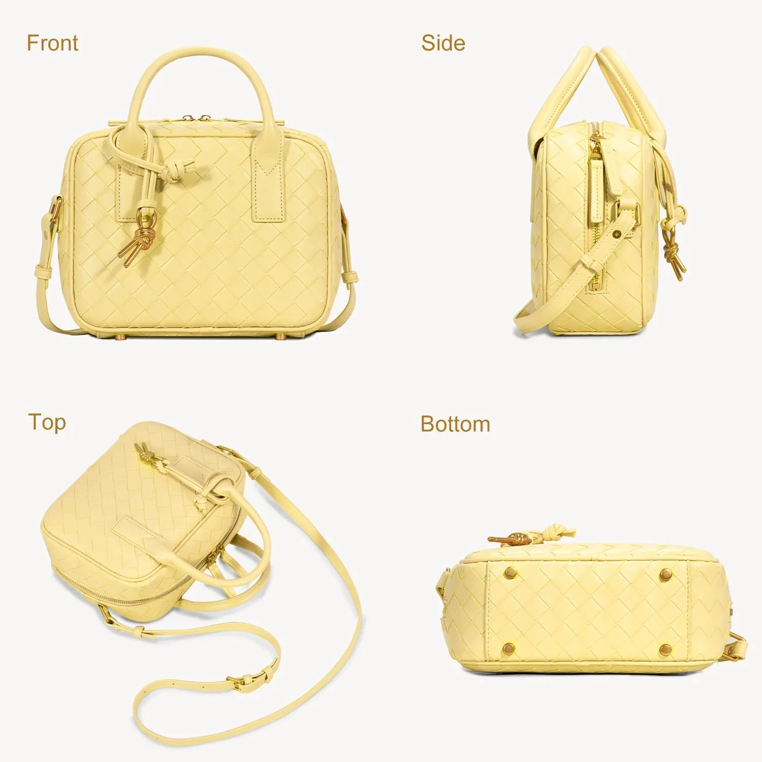 Woven Bag for Women Top Handle Satchel Handbag Crossbody Bag PU Leather Shoulder Bag Woven Purses for Women