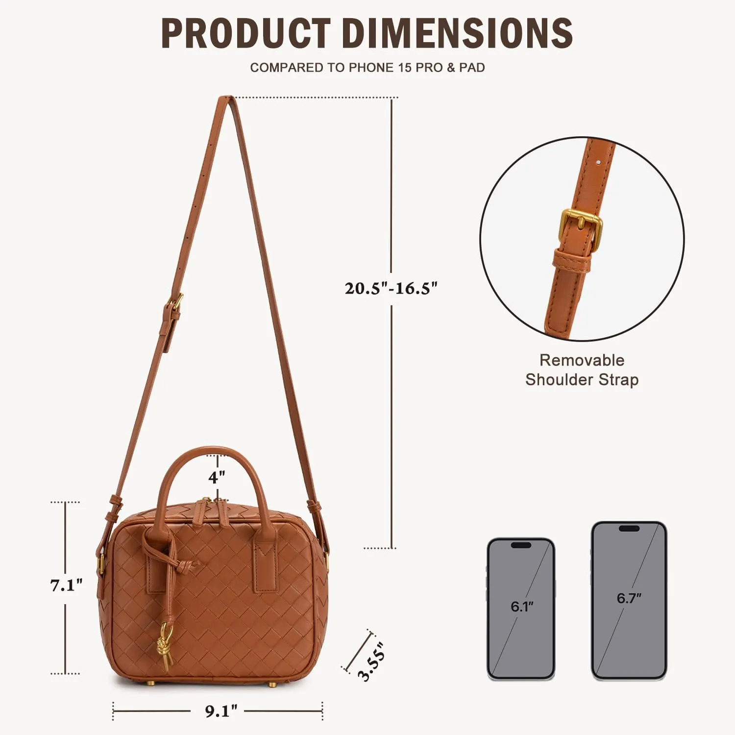Woven Bag for Women Top Handle Satchel Handbag Crossbody Bag PU Leather Shoulder Bag Woven Purses for Women