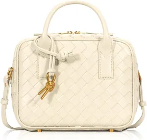 Woven Bag for Women Top Handle Satchel Handbag Crossbody Bag PU Leather Shoulder Bag Woven Purses for Women