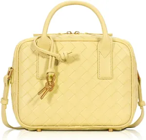 Woven Bag for Women Top Handle Satchel Handbag Crossbody Bag PU Leather Shoulder Bag Woven Purses for Women