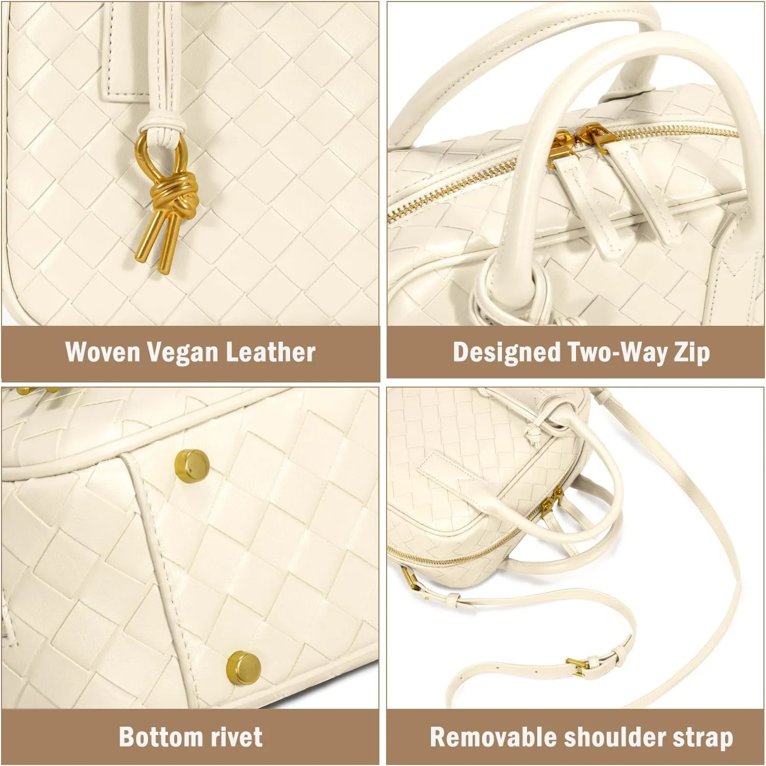 Woven Bag for Women Top Handle Satchel Handbag Crossbody Bag PU Leather Shoulder Bag Woven Purses for Women