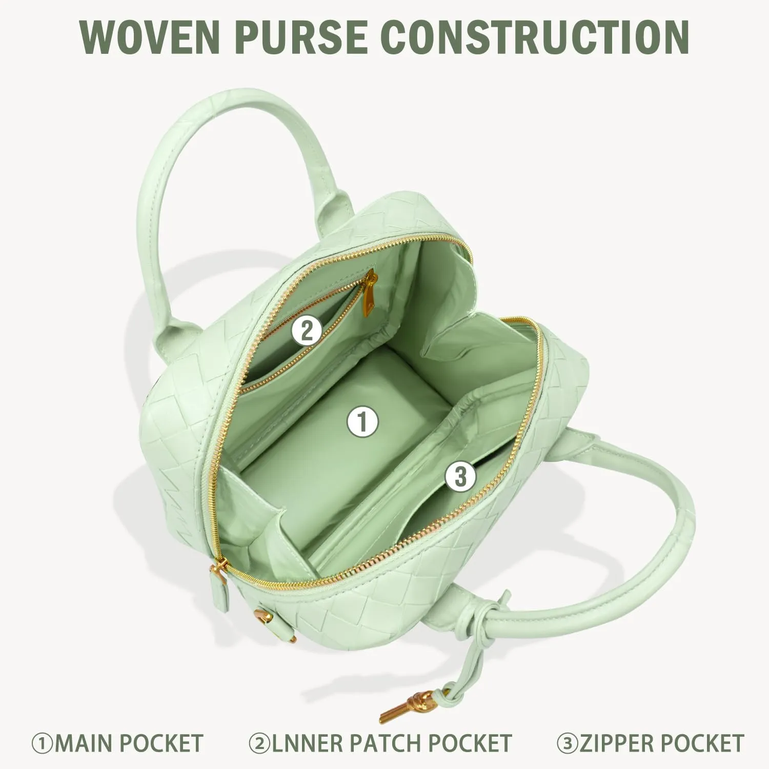 Woven Bag for Women Top Handle Satchel Handbag Crossbody Bag PU Leather Shoulder Bag Woven Purses for Women