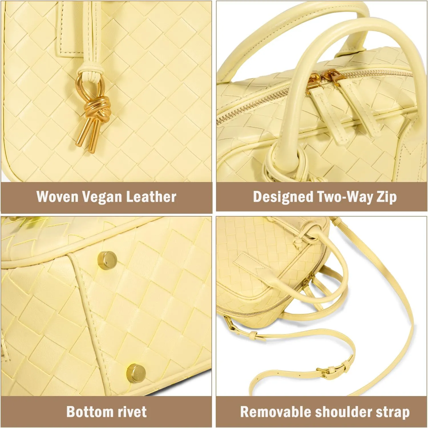 Woven Bag for Women Top Handle Satchel Handbag Crossbody Bag PU Leather Shoulder Bag Woven Purses for Women