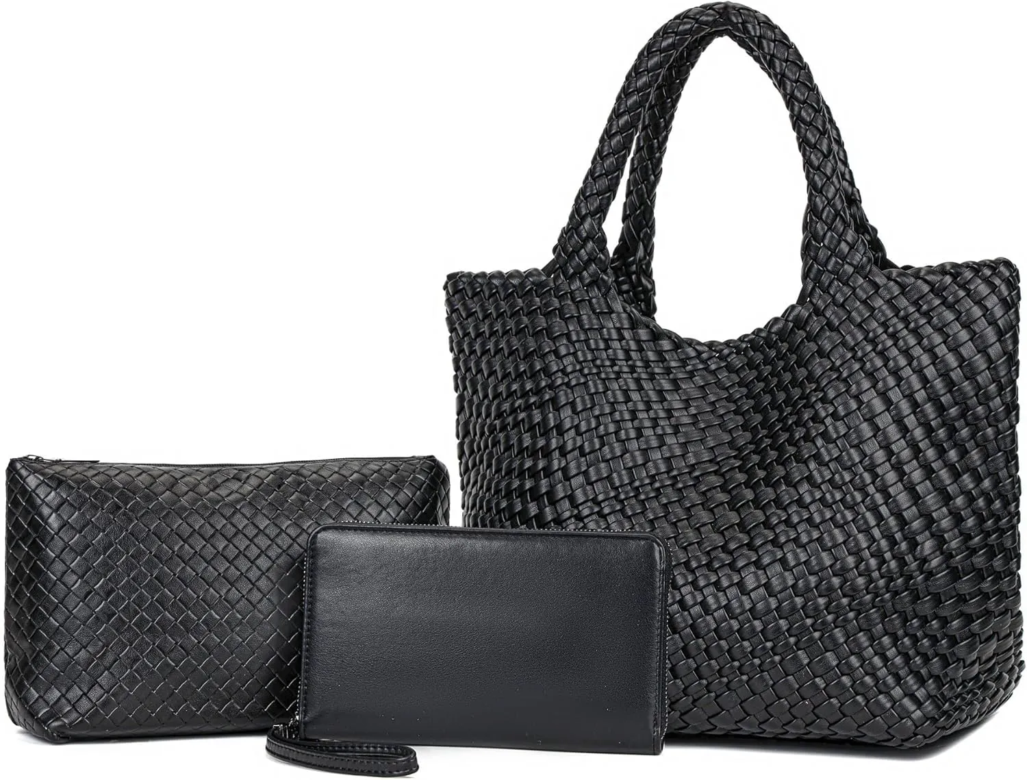 Woven Bag for Women Tote Bag Vegan Leather Woven Large Travel Handbag And Purse Handmade Hobo Shoulder Bag for Women