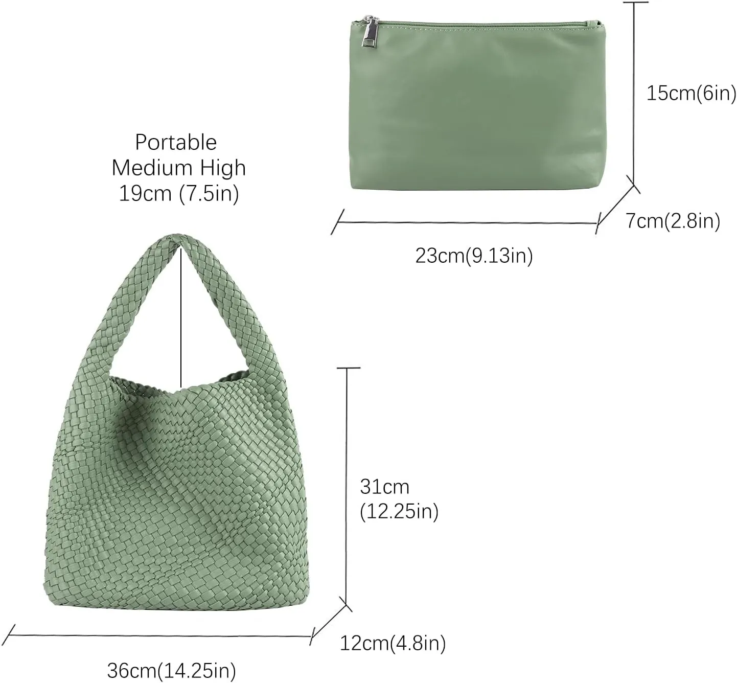 Woven Bag for Women, Vegan Leather Hobo Tote Bags, Top-handle Handmade Purse