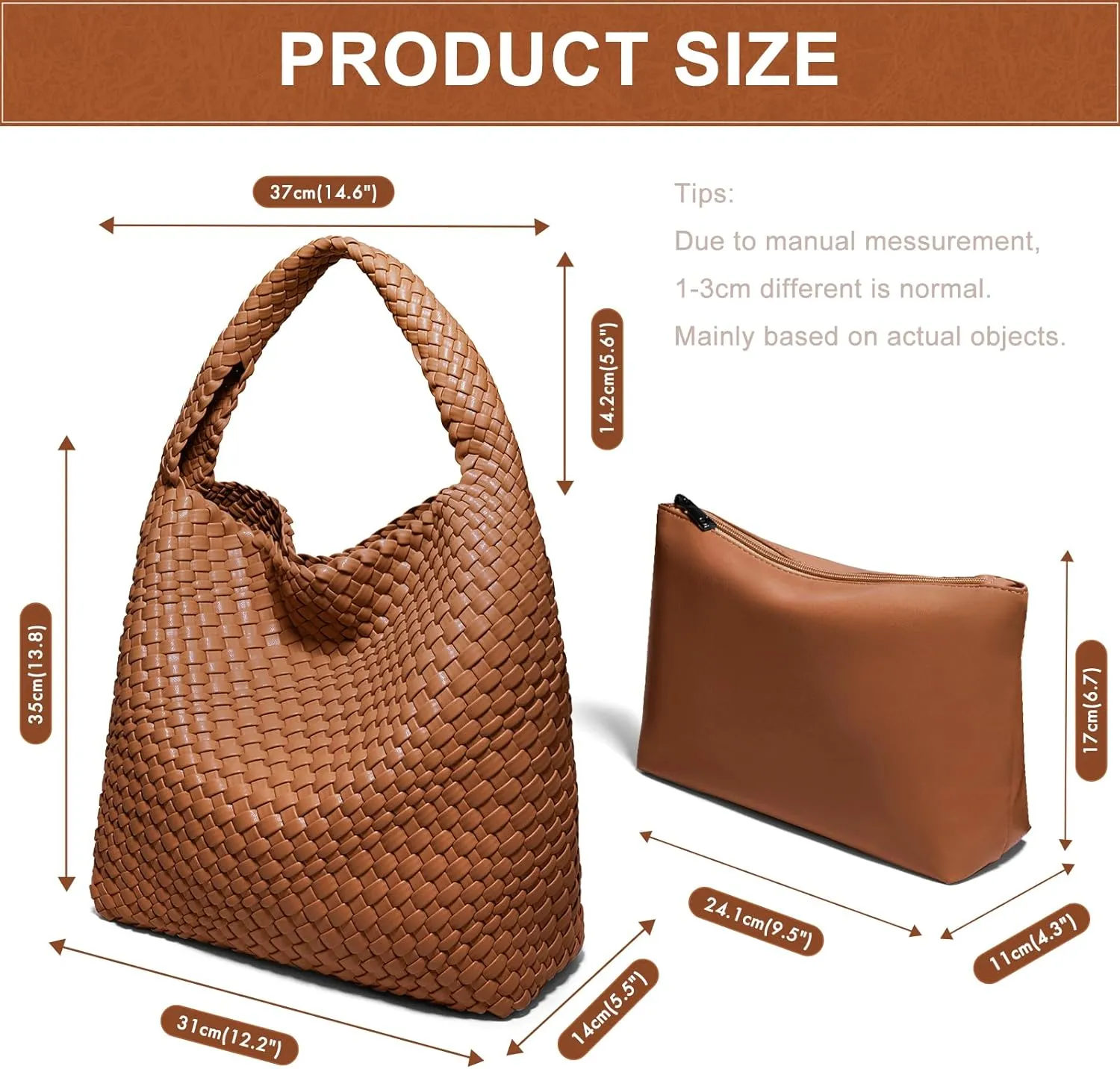 Woven Bag Purses and Handbags Woven Vegan Leather Tote Shoulder Top-Handle Bag With Purses for Women