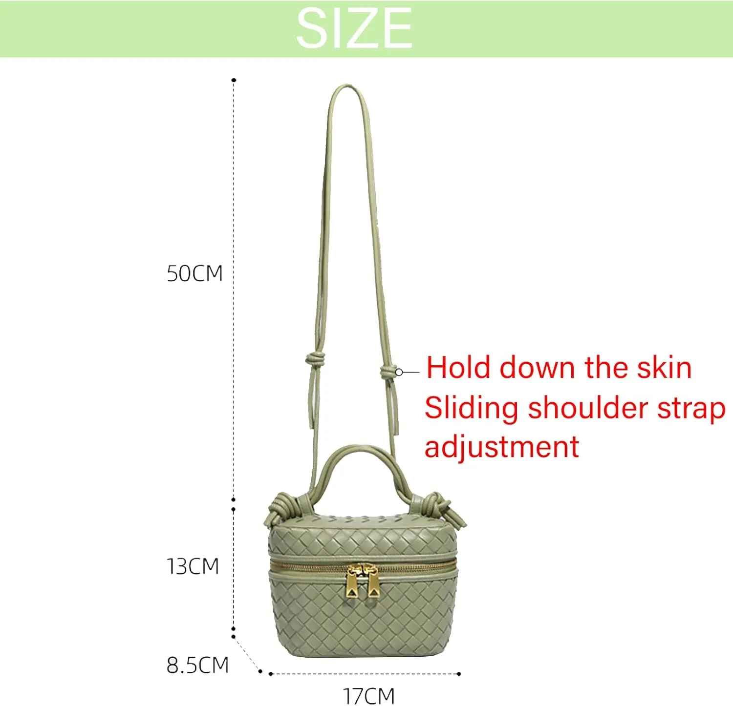 Woven Crossbody Bag for Women Small Top-Handle Pouch Purse Square Box Shoulder Handbag with Adjustable Strap
