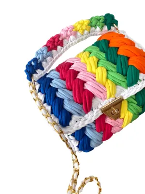 Woven Handbag Evening Bag Clutch,Handbags Colorful Purses for Women Crossbody Bag Multi-color Tote Purse Designer Hobo Shoulder Bag,Multicolor Bag