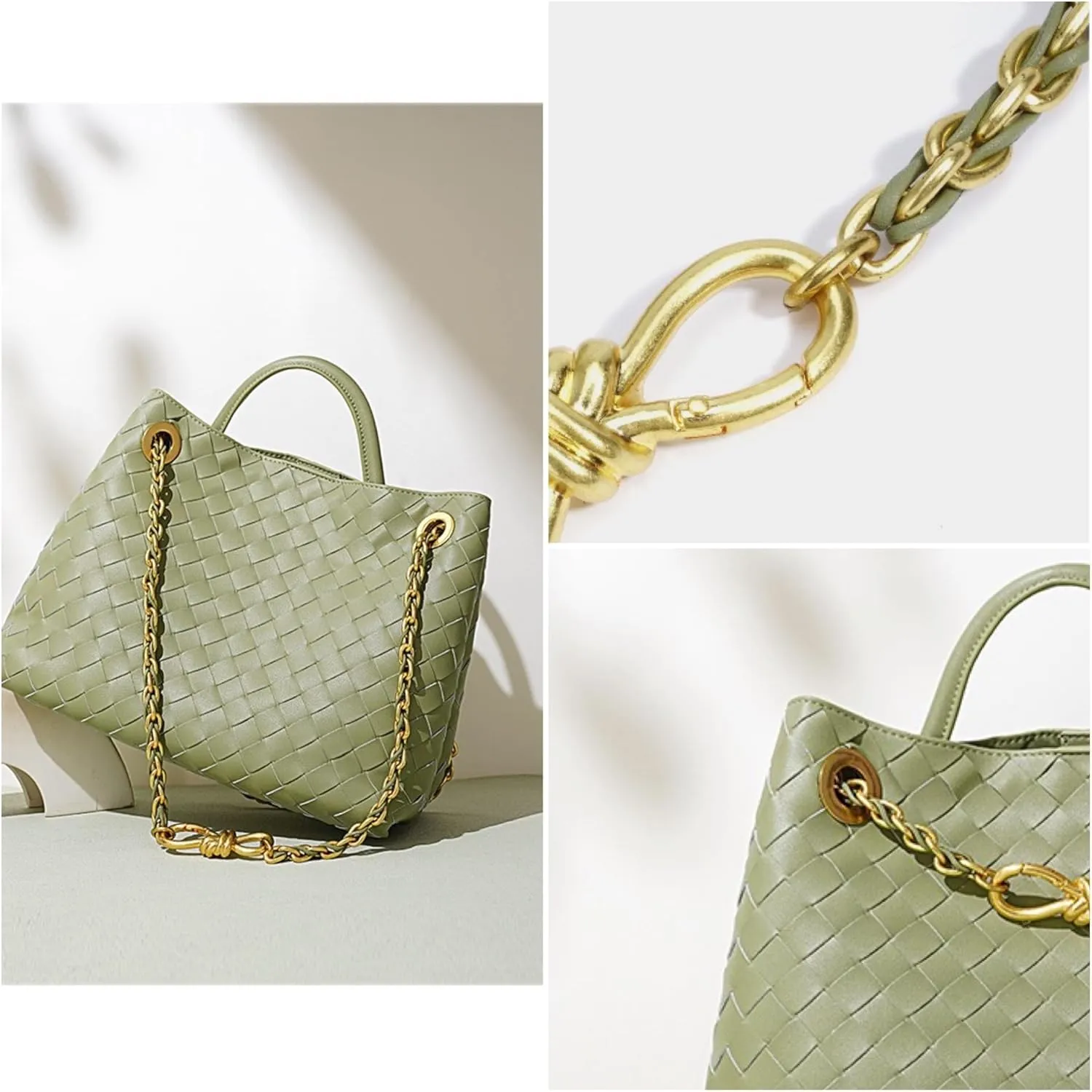 Woven leather bag for women woven hand crossbody top tote bag, handle hobo woven shoulder hold