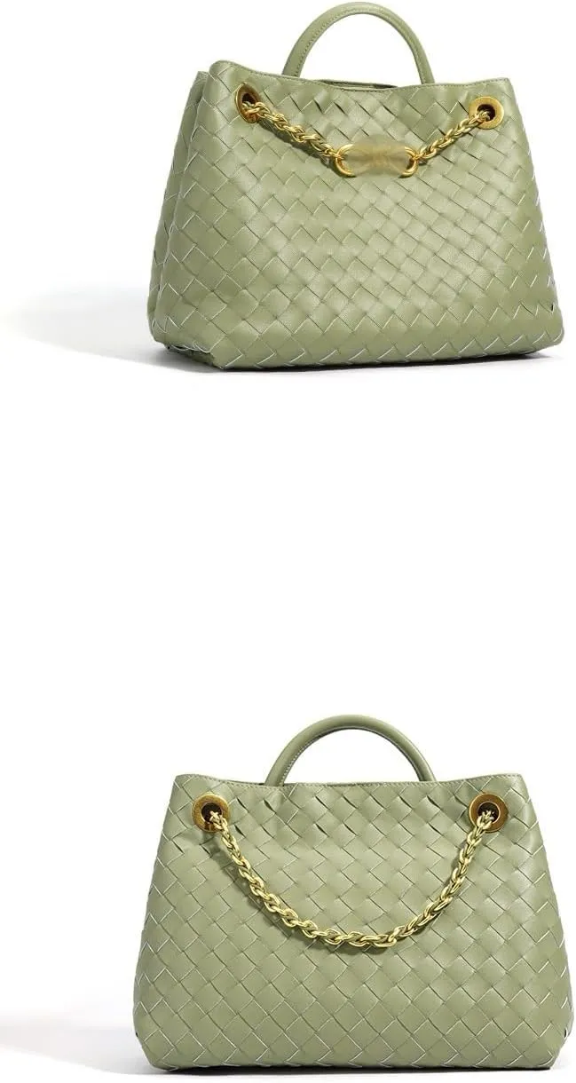 Woven leather bag for women woven hand crossbody top tote bag, handle hobo woven shoulder hold