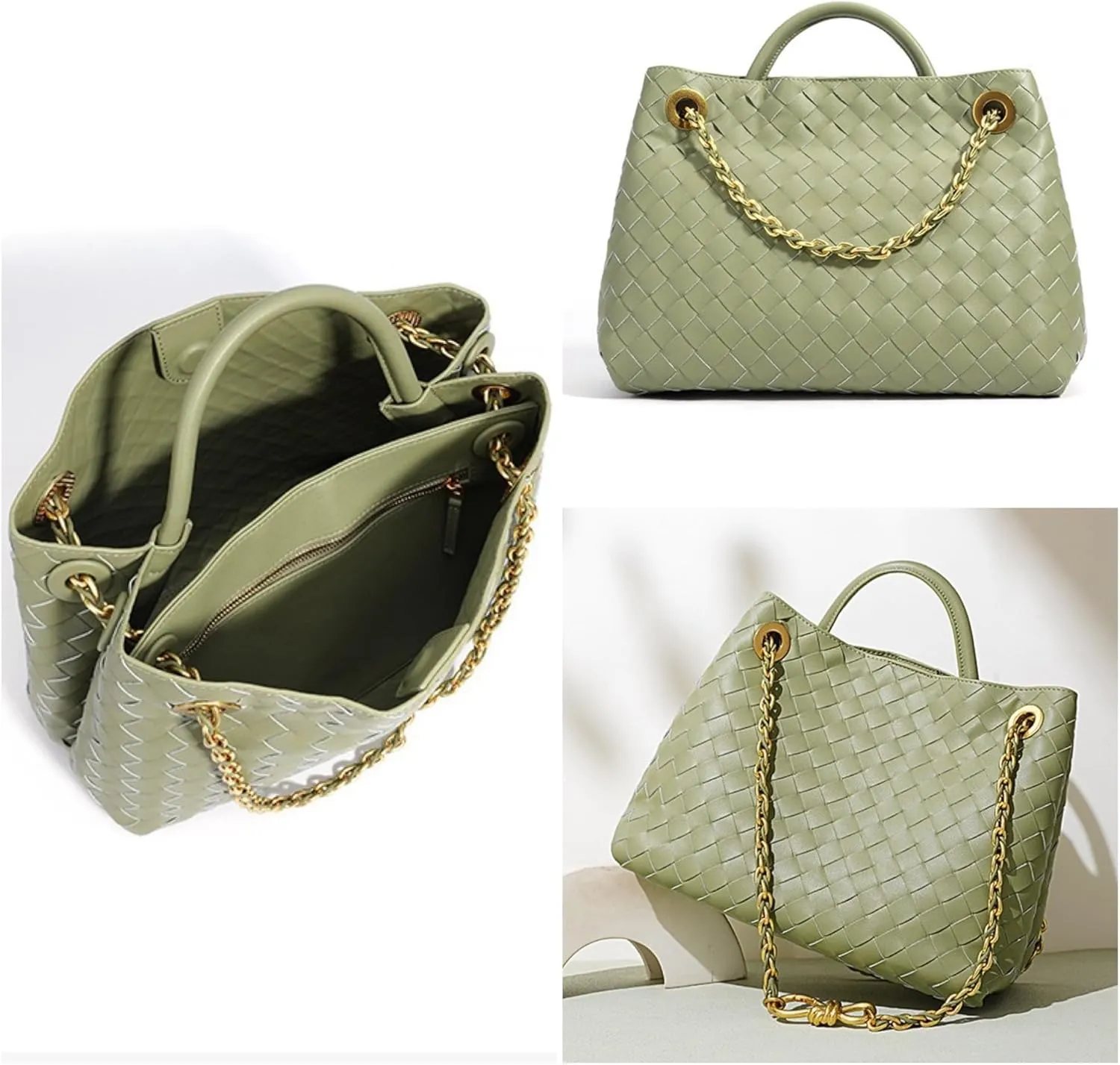 Woven leather bag for women woven hand crossbody top tote bag, handle hobo woven shoulder hold