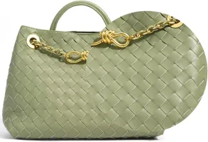 Woven leather bag for women woven hand crossbody top tote bag, handle hobo woven shoulder hold