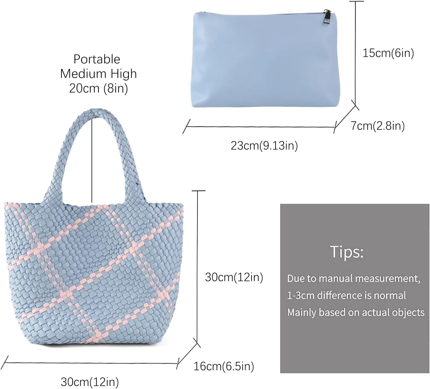 Woven Leather Tote Handbag for Women with Purse,Large Soft Hobo Shoulder Bag,Handmade Bag, Beach Underarm Bag