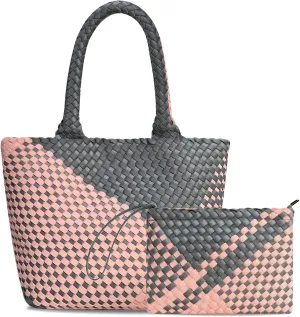 Woven Tote Bag for Women, Neoprene Bag purses, Beach Travel Shoulder Bag, and Top Handle Handbags