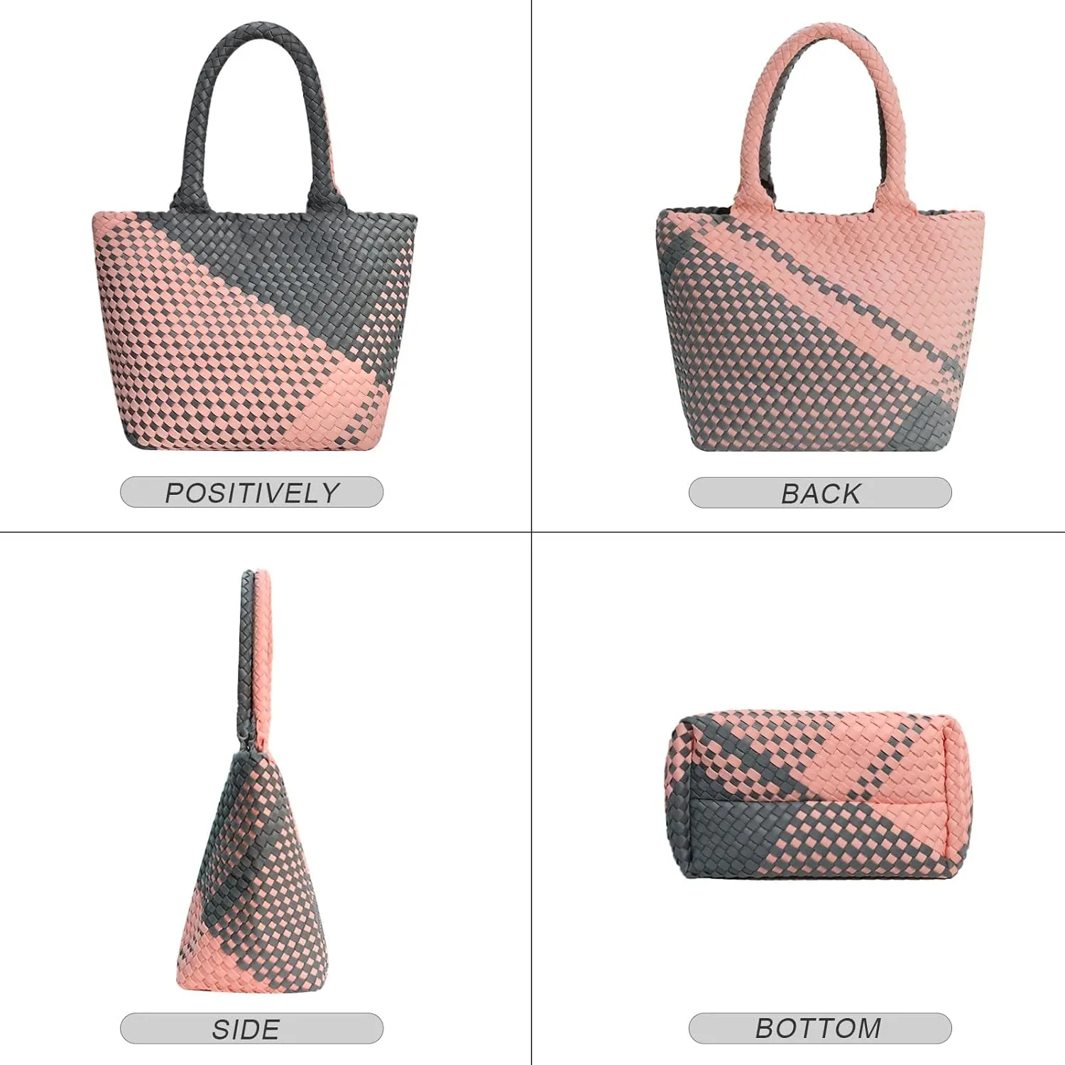 Woven Tote Bag for Women, Neoprene Bag purses, Beach Travel Shoulder Bag, and Top Handle Handbags