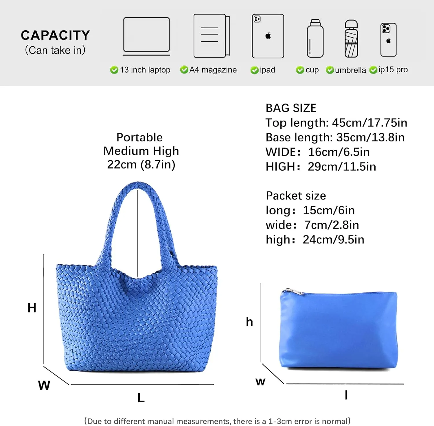 Woven Tote Bag Womens Purse Vegan Leather Shoulder Handbags Fashion Summer Beach Tote Bags Large Travel Totes