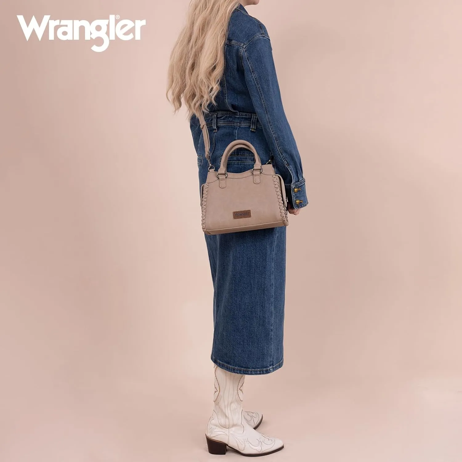Wrangler Top Handle Bag for Women Woven Satchel Handbag