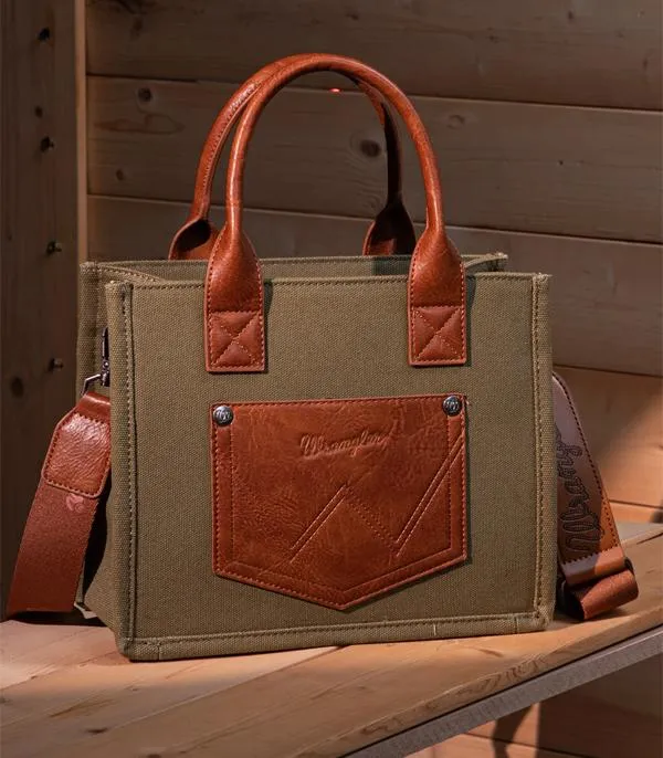 Wrangler Vintage Canvas Tote Crossbody - Green (WG136-8120SGN)