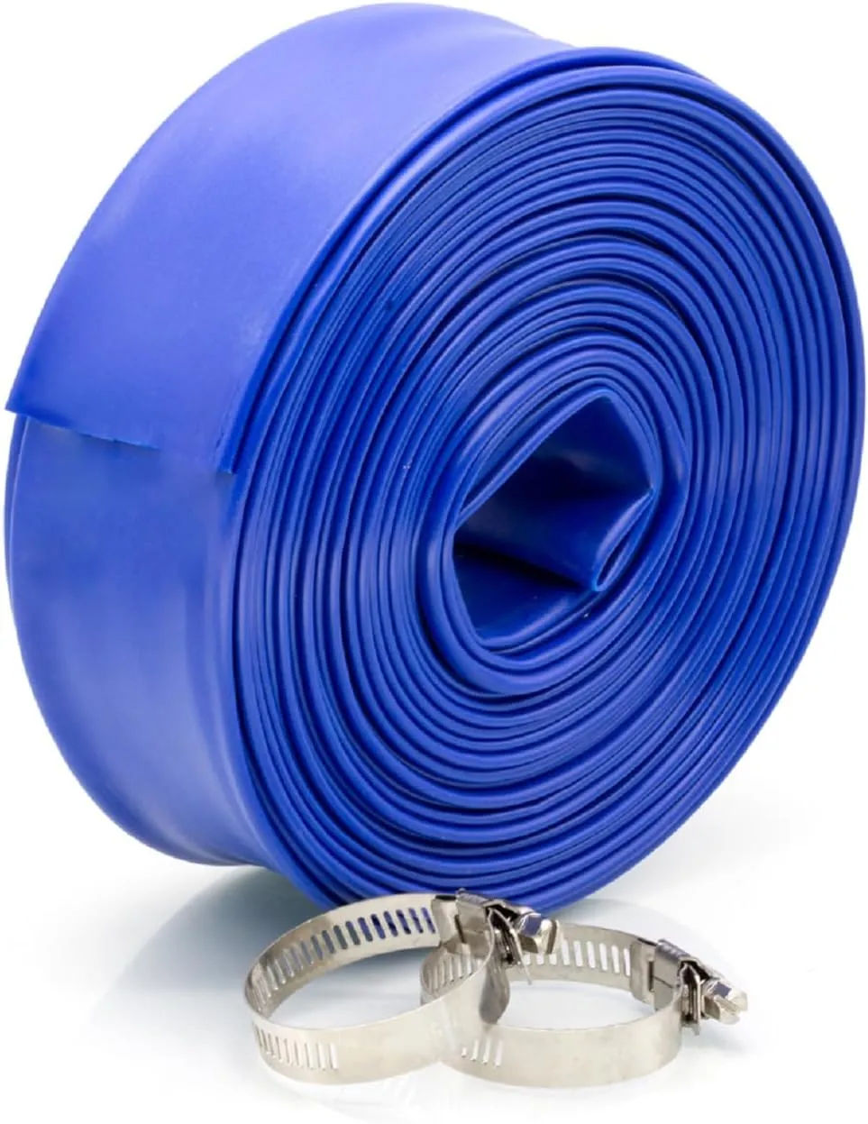 WWD POOL 1-1/2" x 50' Heavy Duty Pool Backwash Hose Reinforced Pool Drain Hose with Hose Clamp for Swimming Pools
