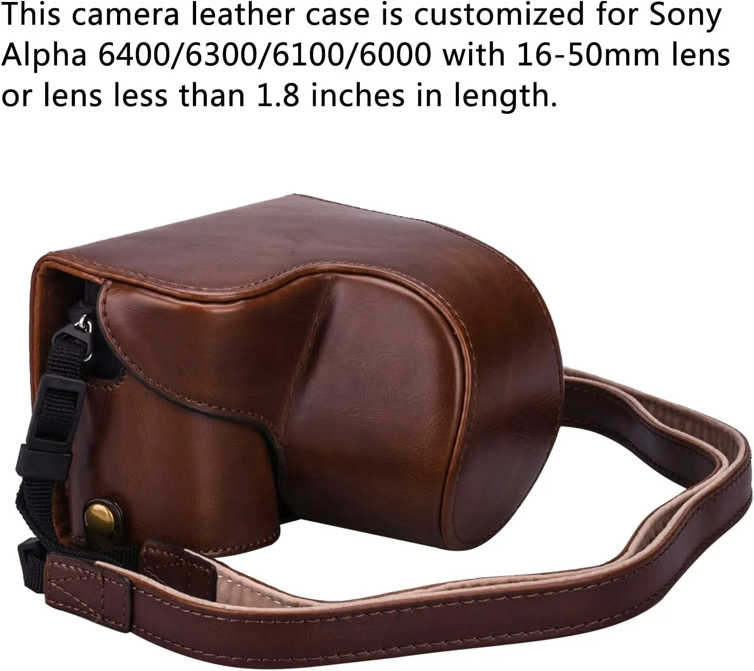 XEVN for sony a6400 case,for sony a6300 case,Premium PU Full Body Leather Camera Case Bag for sony alpha a6300 a6000 a6100 a6400 Fit 16-50mm Lens with camera Shoulder Strap(Coffee)