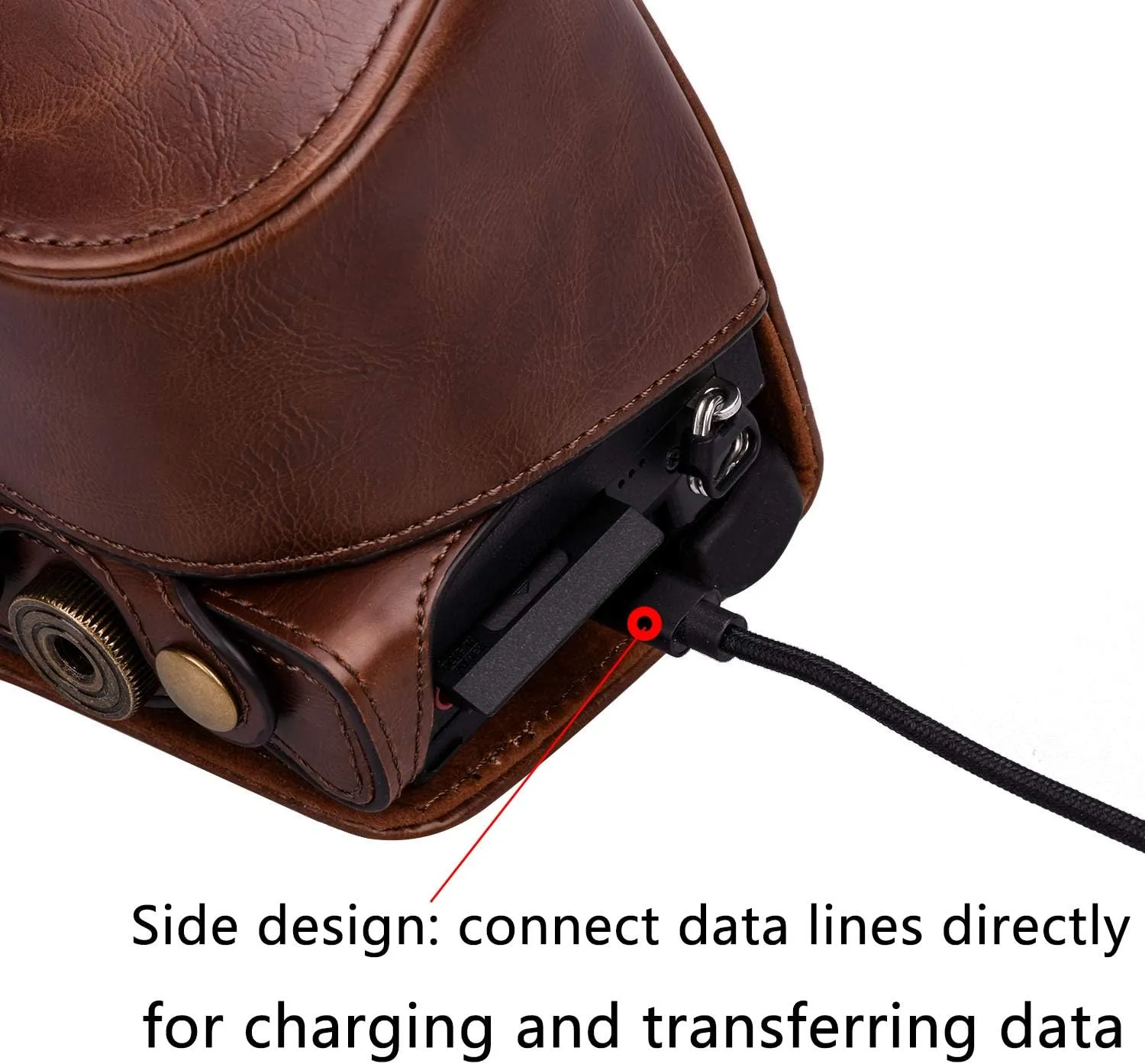 XEVN for sony a6400 case,for sony a6300 case,Premium PU Full Body Leather Camera Case Bag for sony alpha a6300 a6000 a6100 a6400 Fit 16-50mm Lens with camera Shoulder Strap(Coffee)
