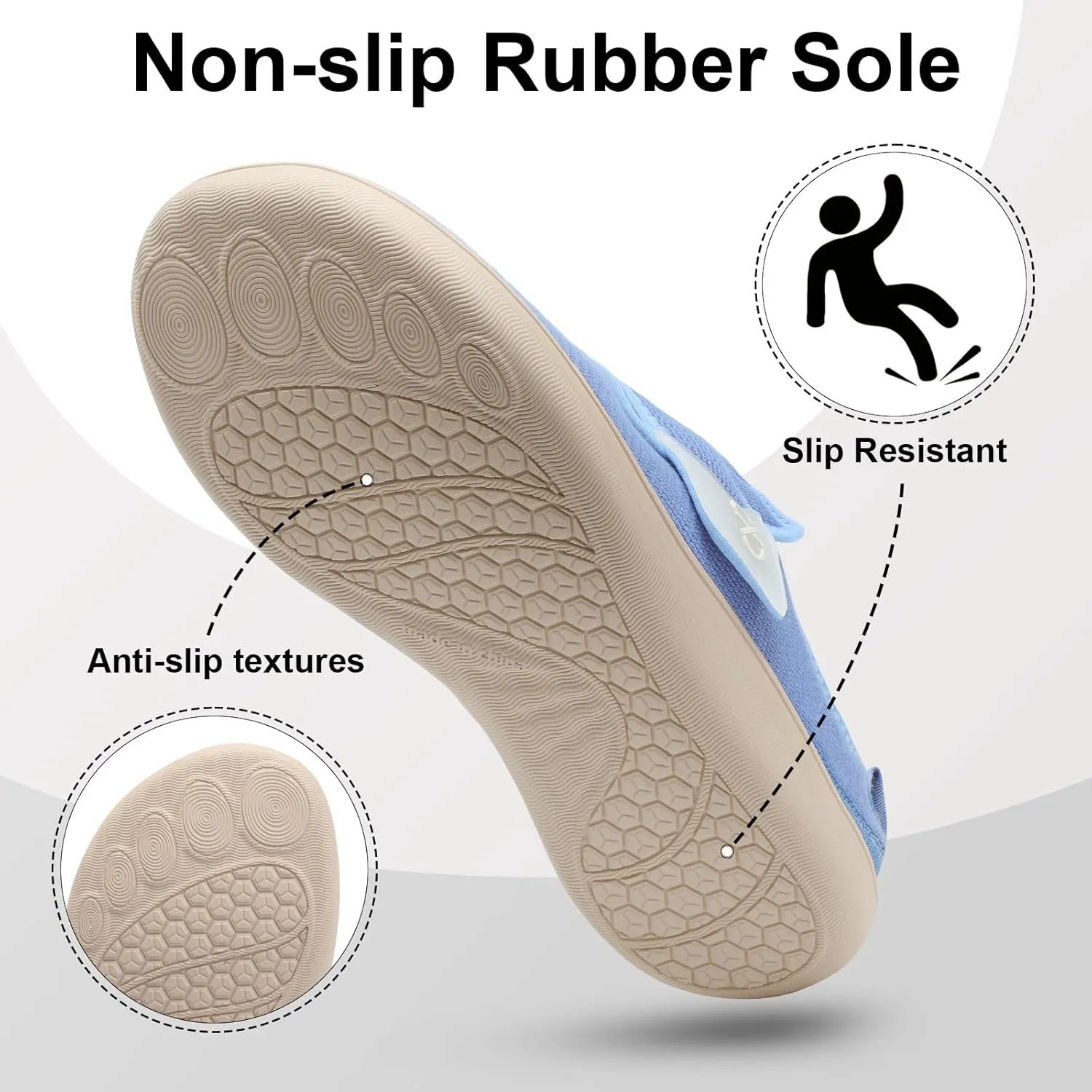 XIHALOOK Womens Slippers Wide Diabetic Shoes with Adjustable Strap for Diabetic Swollen Feet Outdoor Indoor Walking Shoes