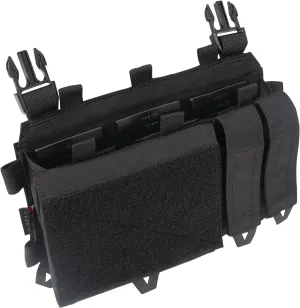 YAKEDA Tactical Placard Triple Magazine Pouch with Quick Release Mag Pouch Insert, UTX Buckles Combined with Chest Mini Rig and Vest