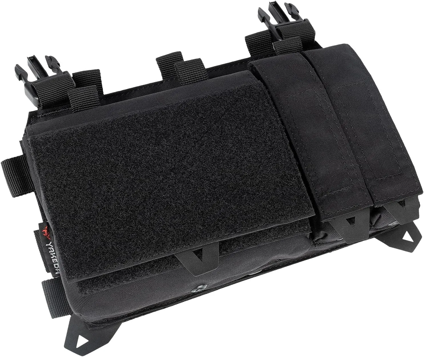 YAKEDA Tactical Placard Triple Magazine Pouch with Quick Release Mag Pouch Insert, UTX Buckles Combined with Chest Mini Rig and Vest