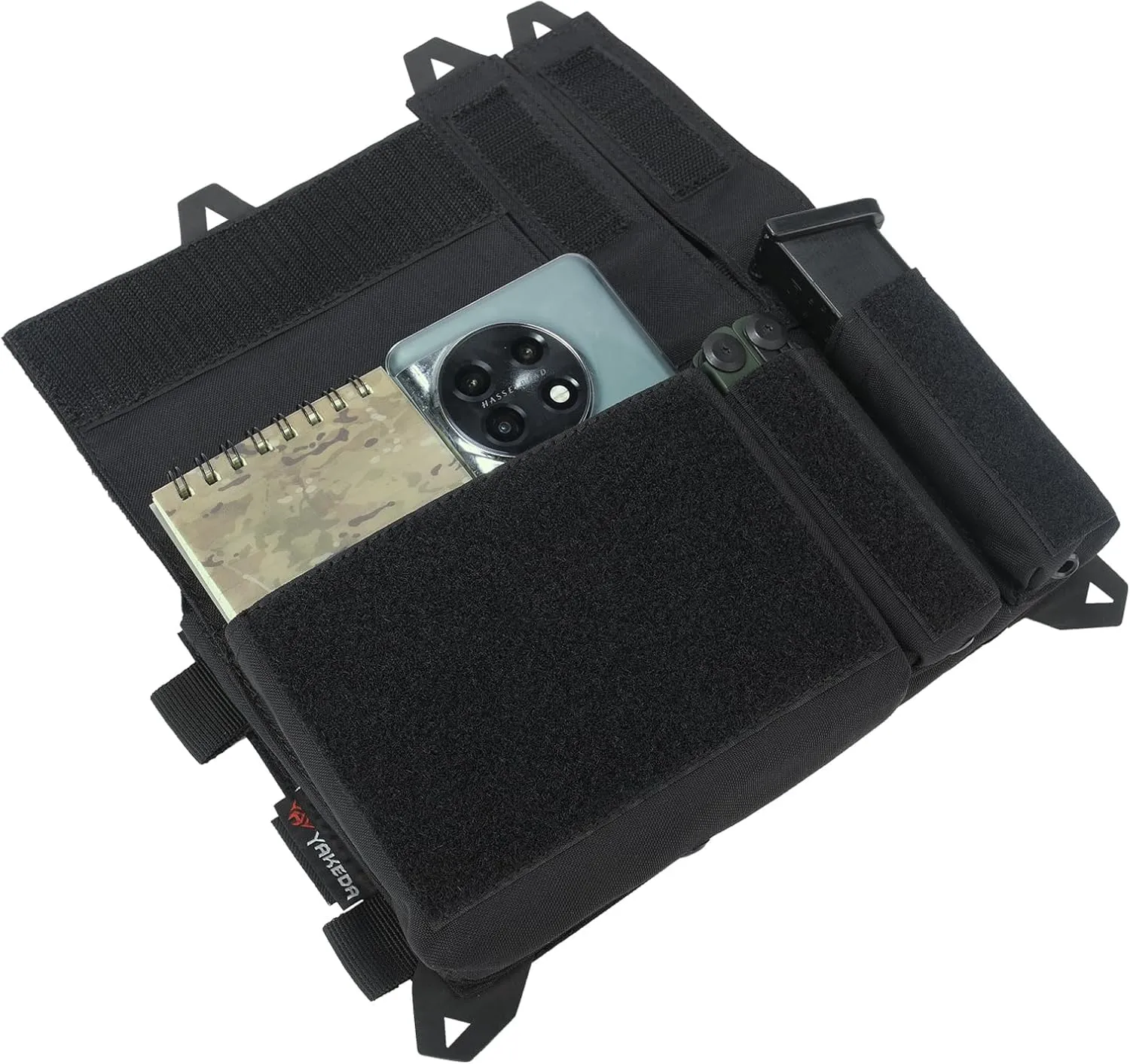 YAKEDA Tactical Placard Triple Magazine Pouch with Quick Release Mag Pouch Insert, UTX Buckles Combined with Chest Mini Rig and Vest