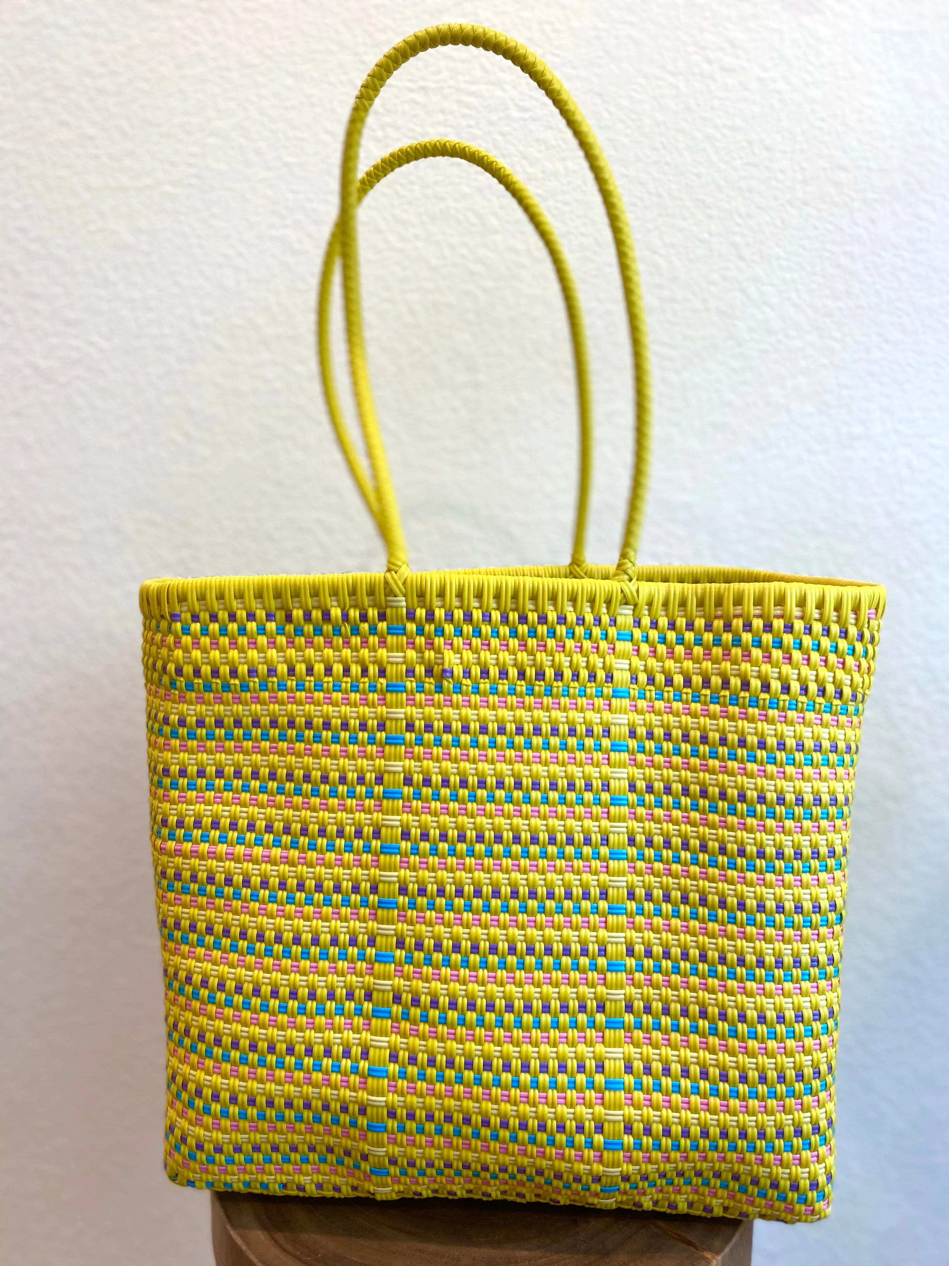 Yellow/ Multi Woven Tote
