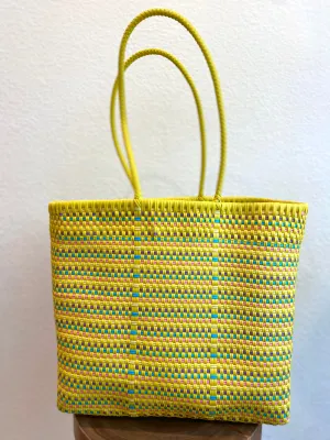 Yellow/ Multi Woven Tote