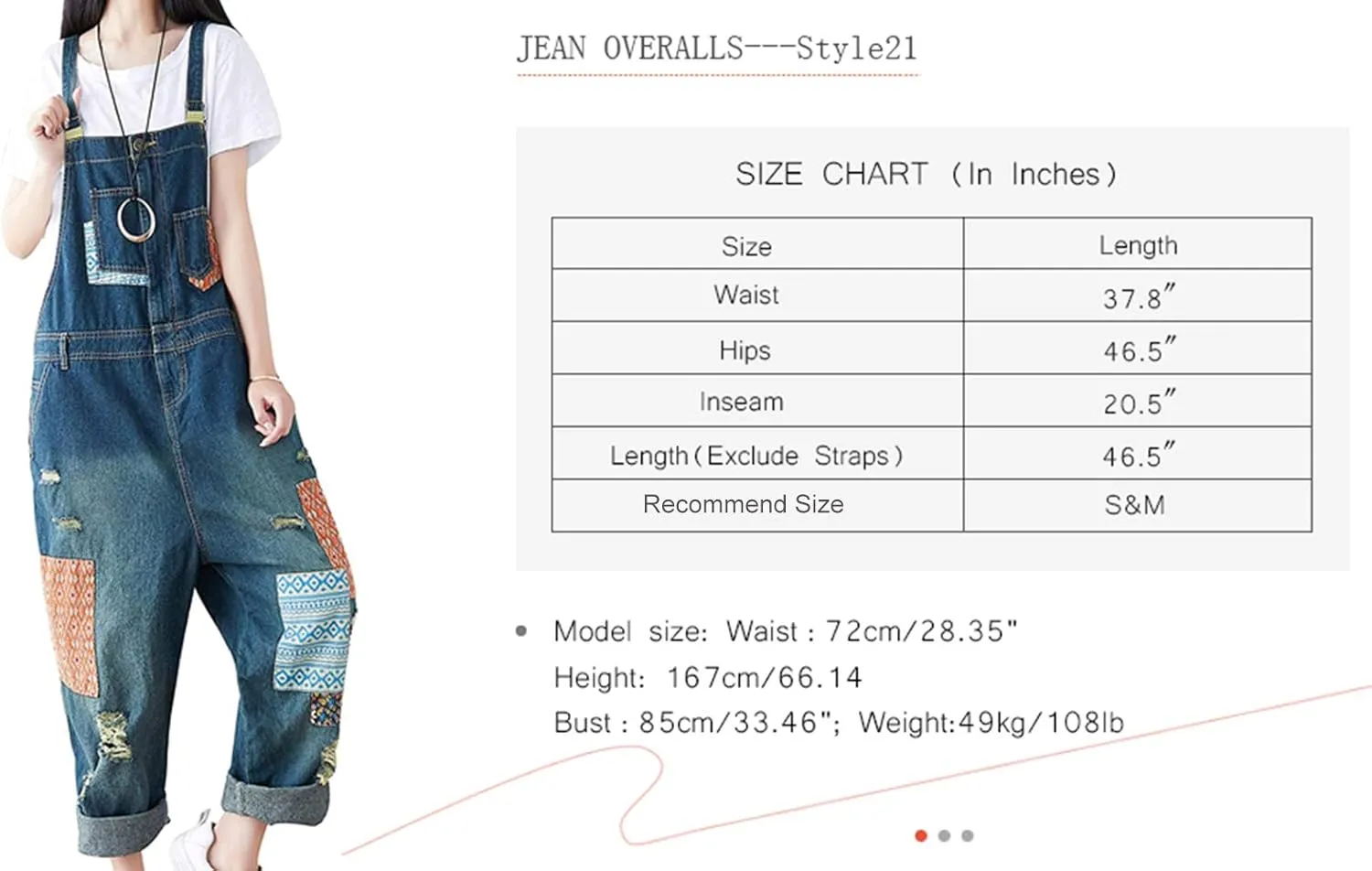 Yeokou Women's Loose Baggy Denim Wide Leg Drop Crotch Jumpsuit Rompers Overalls