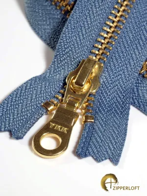 YKK #5 Golden Brass (5-16" / 12.7-40.7cm) - 575 Colonial Blue