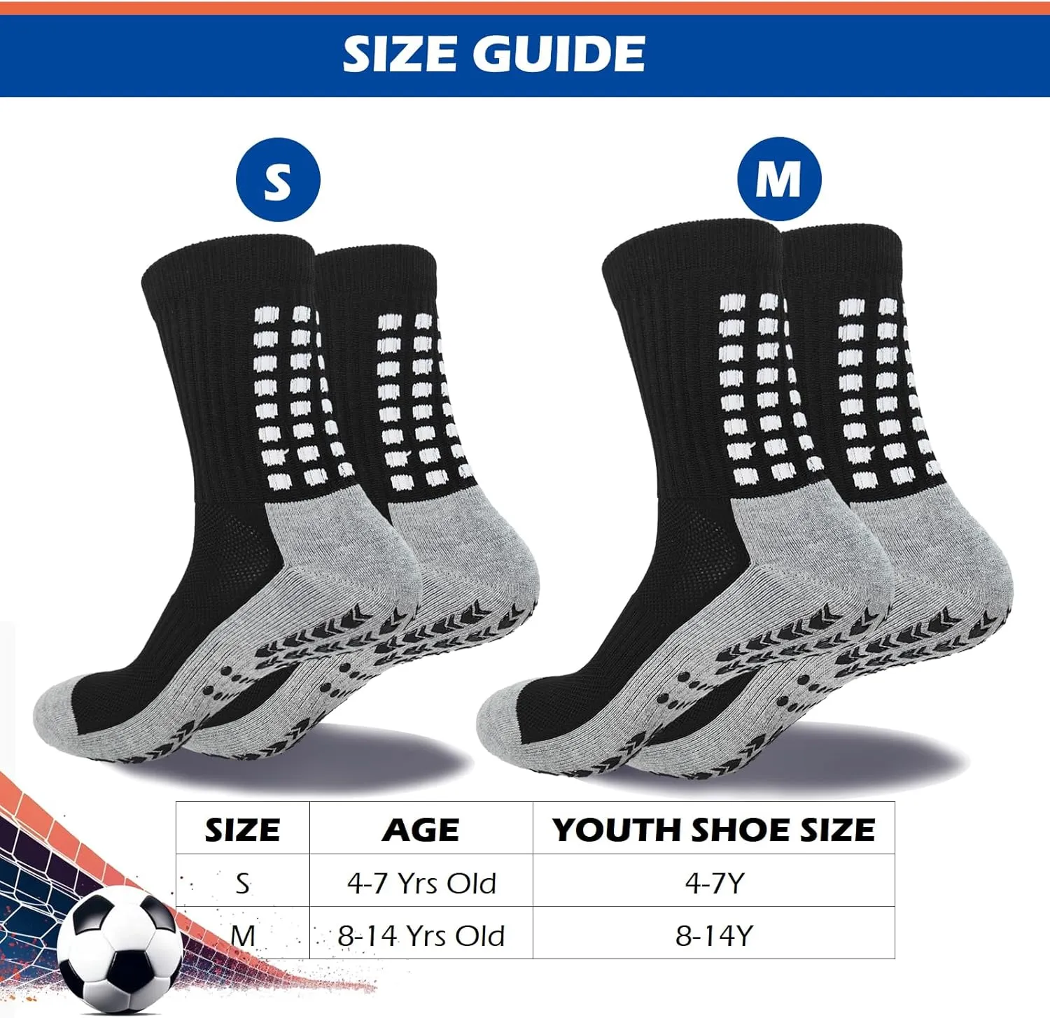 Youth Kids Soccer Shin Guards & Socks, Shin Pad with Ankle Support & Calf Compression Sleeves Ball Games Protective Equipment
