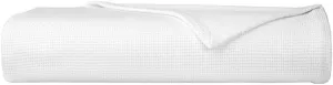 Yves Delorme Maillon Blanc Blanket - Cotton - Durable, Warm and Cozy Luxury Throw Blanket