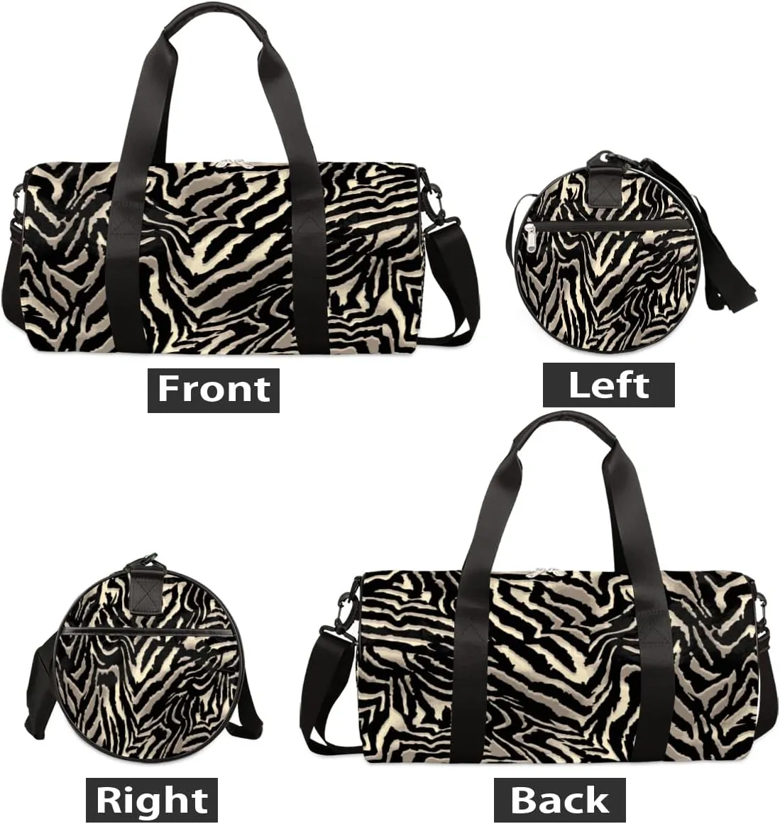 Zebra Retro Print Gym Bag Small Gym Duffel Bags for Men Women Overnight Weekender Bags Lightweight Sport Duffle Bag Carry On Gymbag