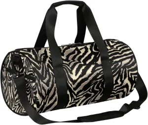 Zebra Retro Print Gym Bag Small Gym Duffel Bags for Men Women Overnight Weekender Bags Lightweight Sport Duffle Bag Carry On Gymbag