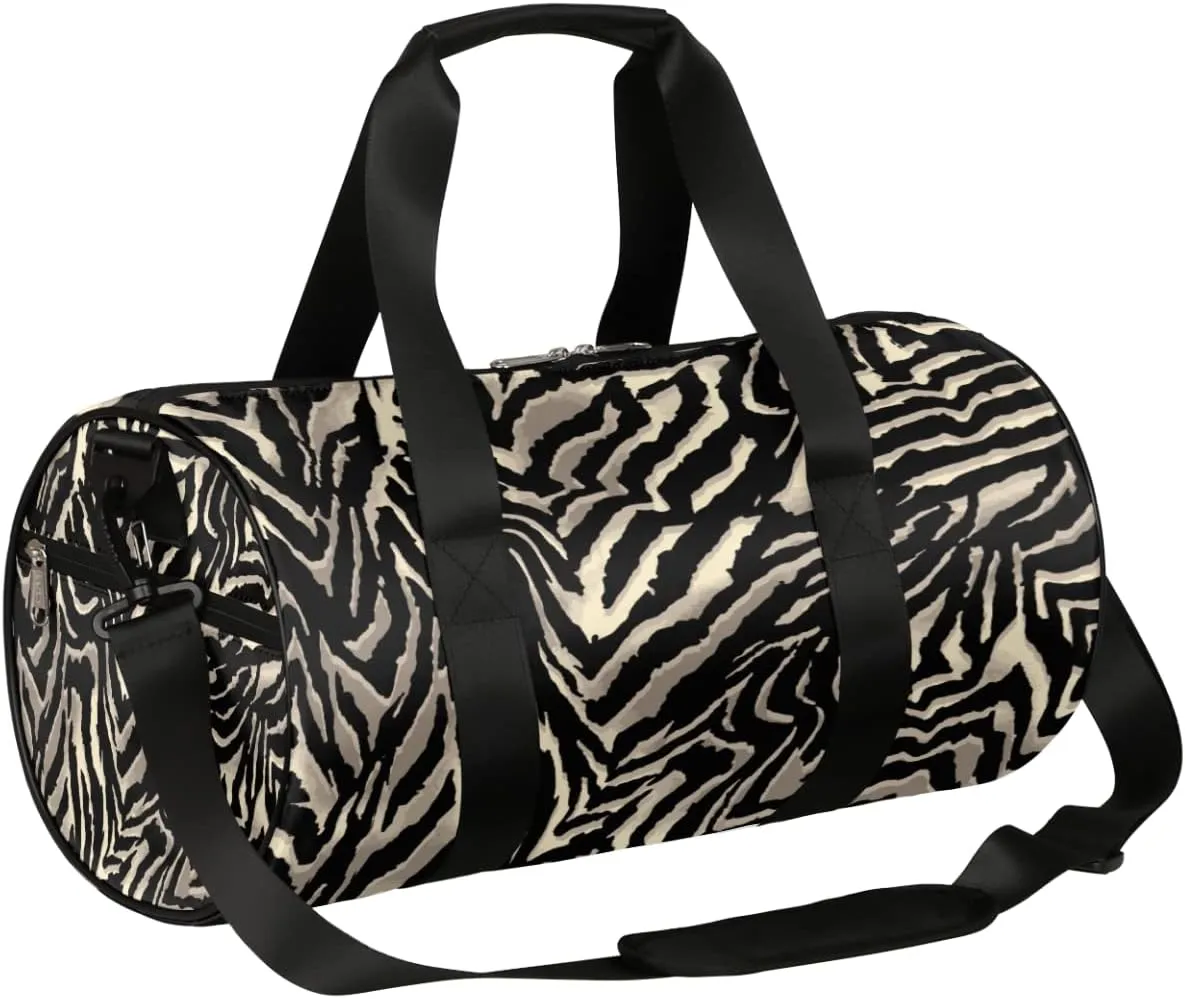 Zebra Retro Print Gym Bag Small Gym Duffel Bags for Men Women Overnight Weekender Bags Lightweight Sport Duffle Bag Carry On Gymbag