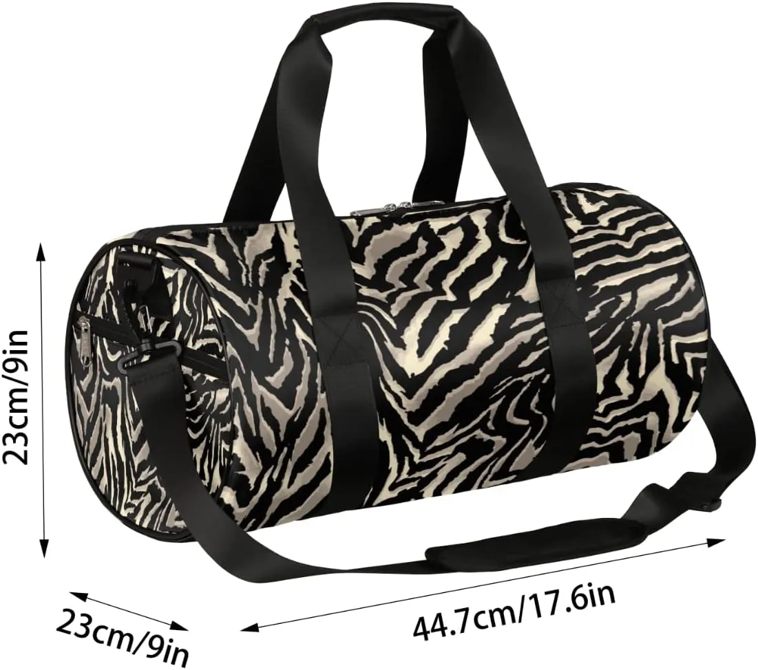 Zebra Retro Print Gym Bag Small Gym Duffel Bags for Men Women Overnight Weekender Bags Lightweight Sport Duffle Bag Carry On Gymbag