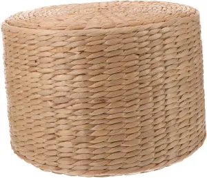 Zerodeko Woven Small Stool Lightweight Grass Weaving Step Stool for Outdoor Garden Use for Footrest Adorable Design for Boys