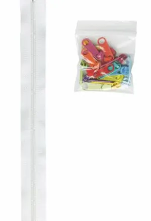 Zipper By The Yard - ByAnnie - White Multi-color Pulls