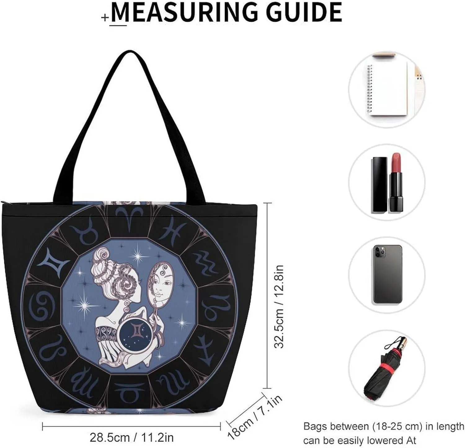 Zodiac Sign Taurus Hobo Handbags With Zipper Women's Tote Handbags
