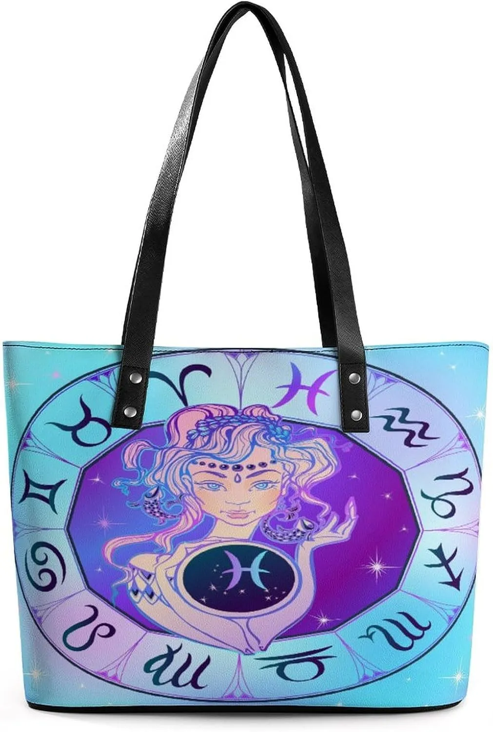 Zodiac Sign Virgo Hobo Handbags With Zipper Large Capacity Satchel Tote Bag Shoulder Bag