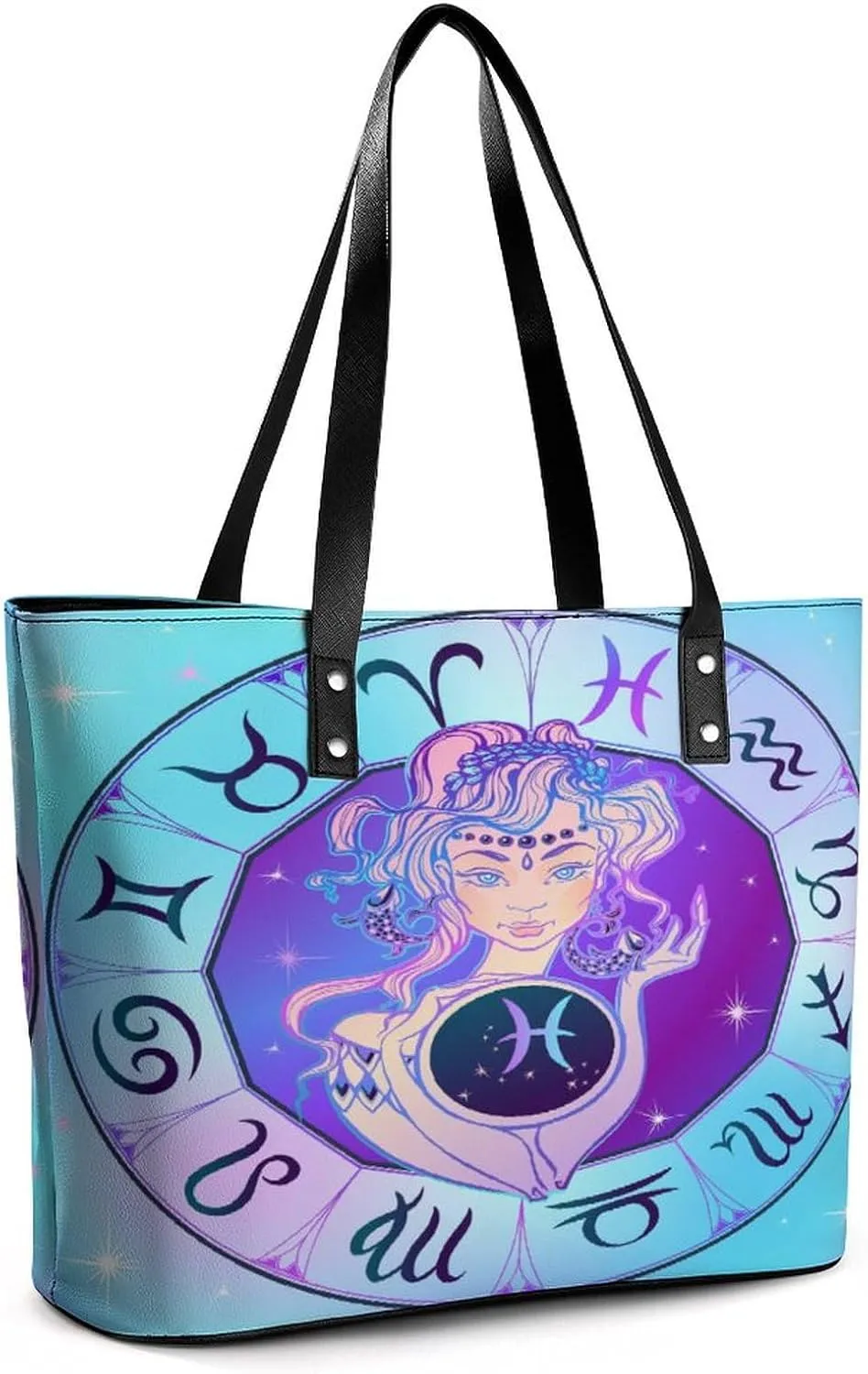 Zodiac Sign Virgo Hobo Handbags With Zipper Large Capacity Satchel Tote Bag Shoulder Bag