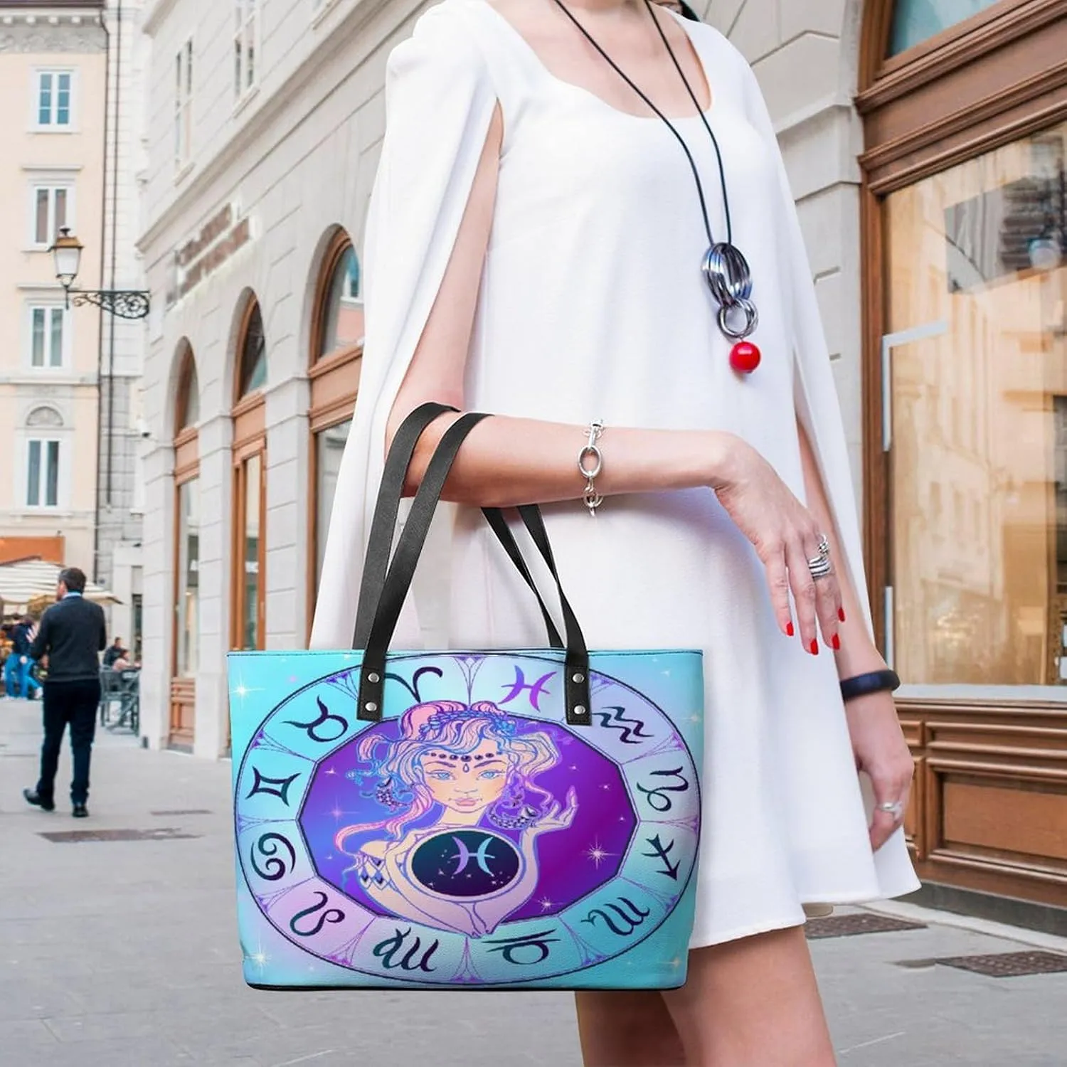 Zodiac Sign Virgo Hobo Handbags With Zipper Large Capacity Satchel Tote Bag Shoulder Bag